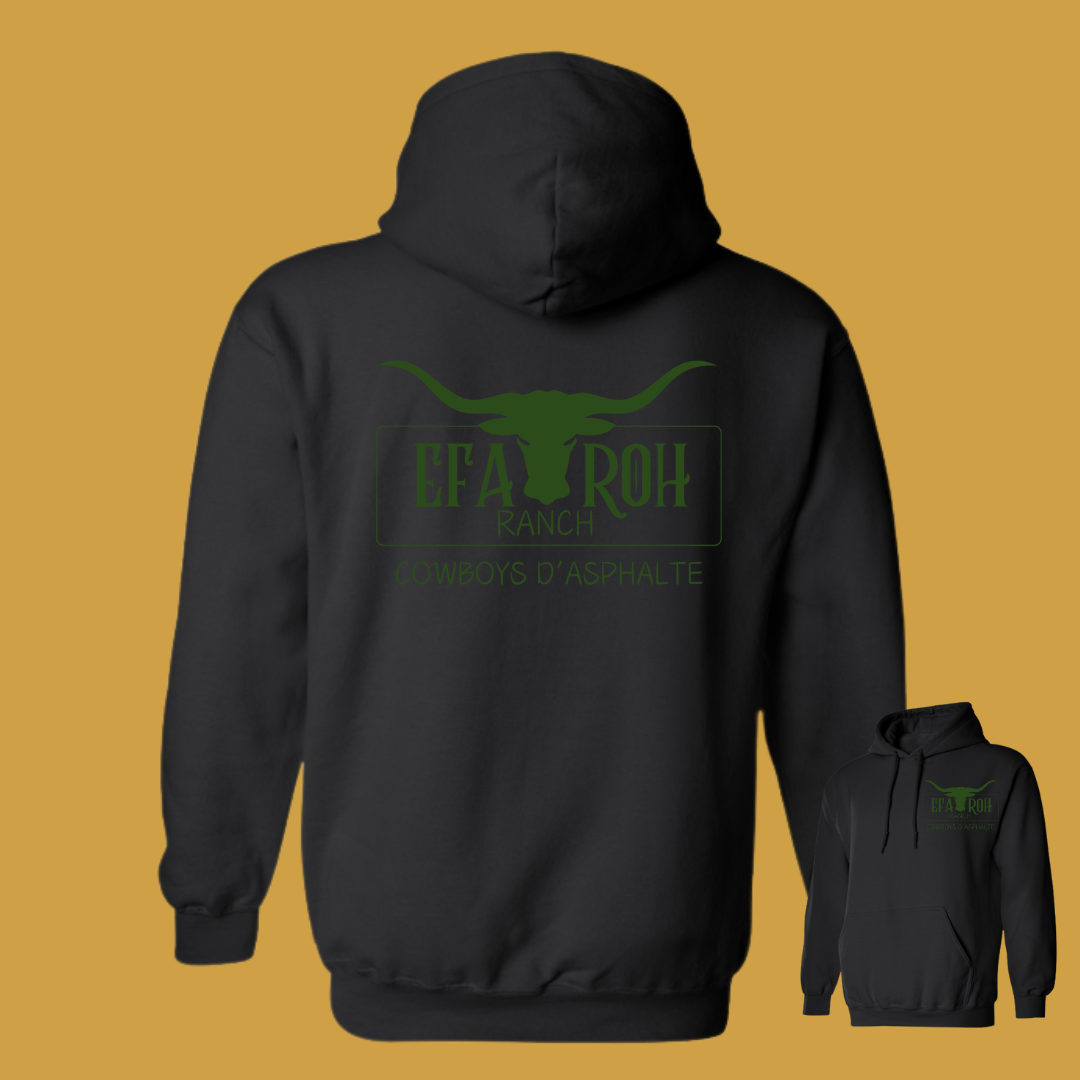 Hoodie Noir | Logo Vert Arrière