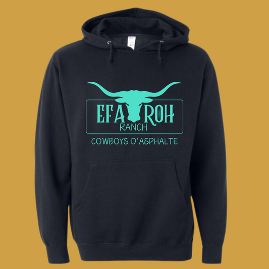 Hoodie Noir | Logo Turquoise