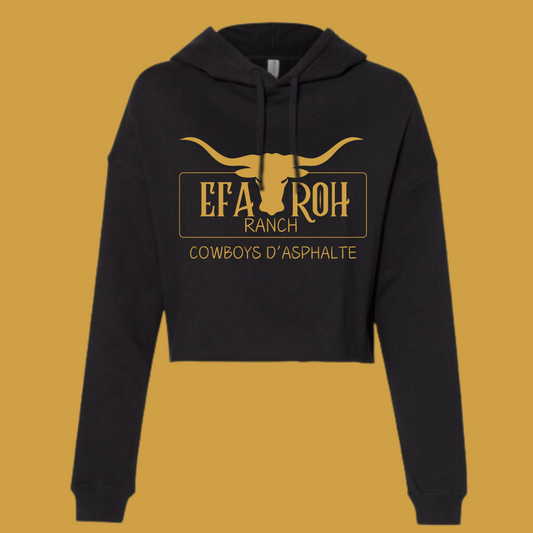 Hoodie Léger & Court Noir | Logo Or