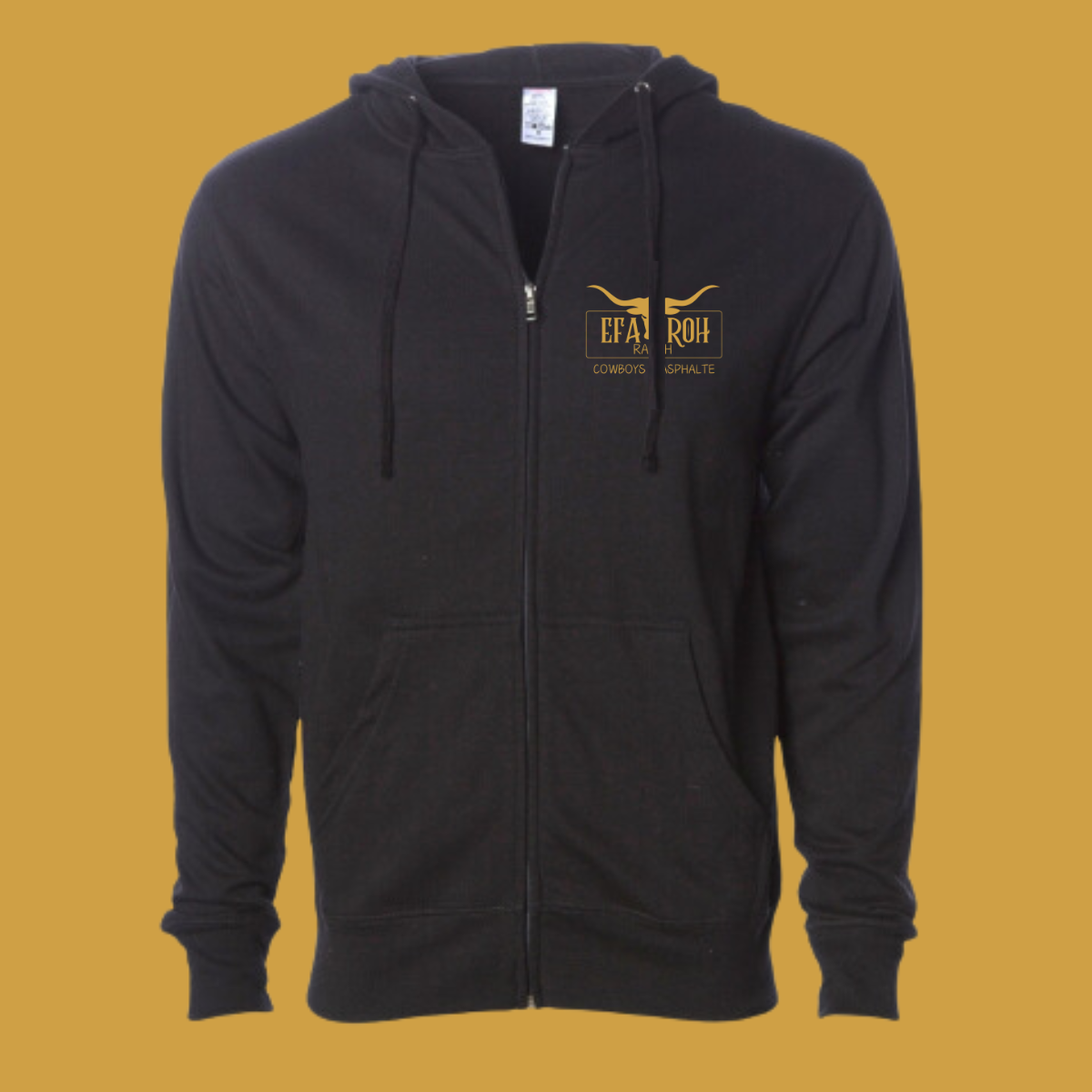 Hoodie Zip Noir | Logo Or