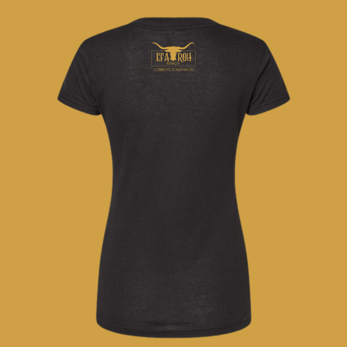 T-Shirt Vneck Noir - Logo Or